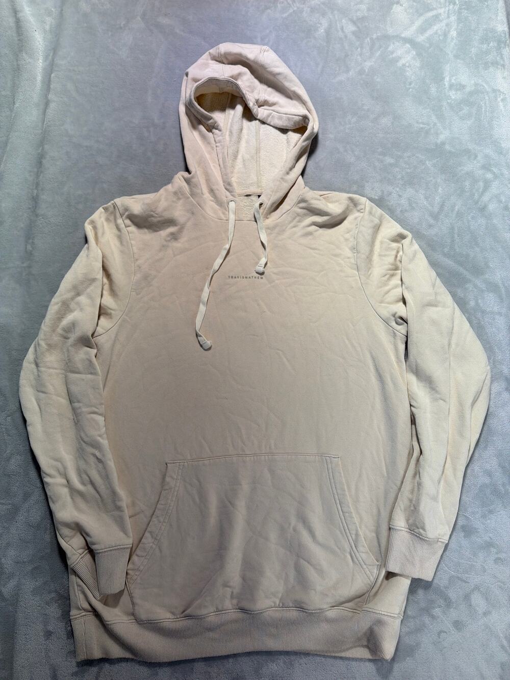 TitleTravisMathew Men's Coastal Cloud Hoodie Moonbeam Beige Pullover Size Large